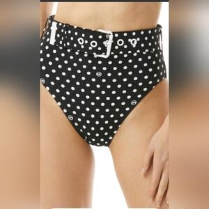 Michael Kors Women's Belted High-Waist Bikini Bottoms Polka Dot Small.